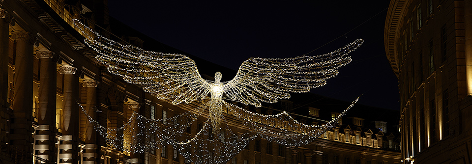 Christmas Decorations on Regent Street, London by Stephen Je