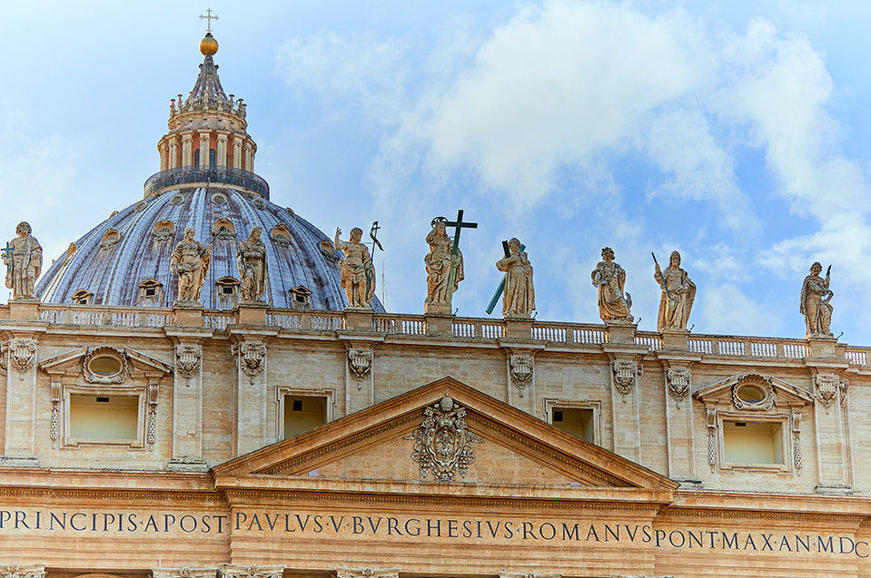 Statues Atop St. Peter's Basilica in Vatican City by Stephen Je